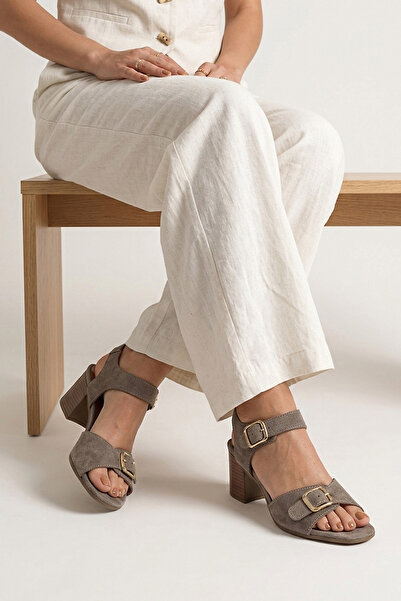 Ziya , Дамски сандали с висок ток от естествена кожа 1611050Z8416, цвят визон