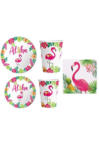 partidolu Σετ με θέμα το φλαμίνγκο Aloha Hawaiian Concept για 16 άτομα, που π...