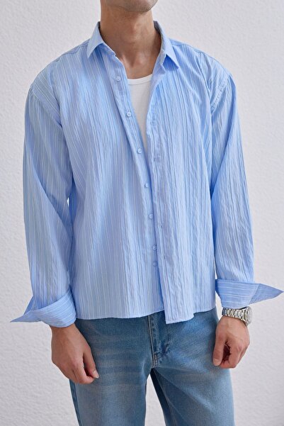 Livio Ferri Ανδρικό ριγέ πουκάμισο Tugur Oversize Premium Soft Touch Εκλεπτυσ...