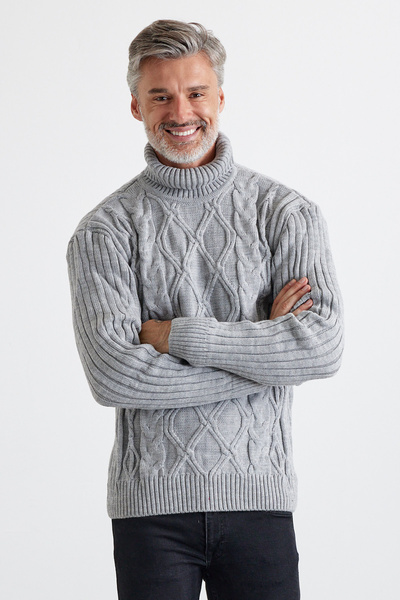 Livio Ferri Ανδρικό πουλόβερ με πλέξη με ραβδώσεις με διαμάντια