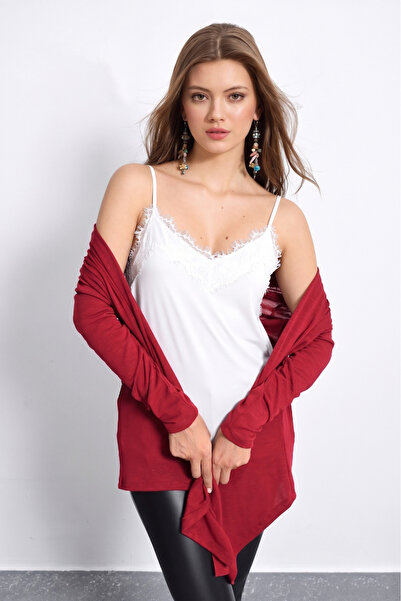 NEW JOURNAL Γυναικεία Λευκή Δαντελένια Μπλούζα Αθλέτη APP5008