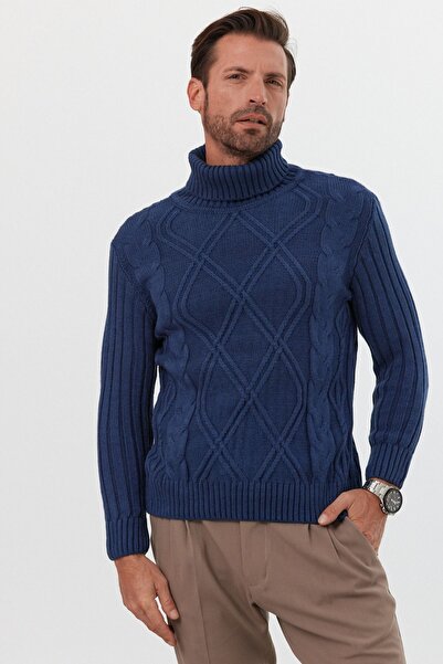 Livio Ferri Ανδρικό πουλόβερ με πλέξη με ραβδώσεις με διαμάντια