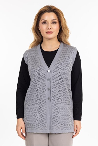 Mutlu City Women's Middle Age and Above Mercerized Pocketed Buttoned Rolax Mo...