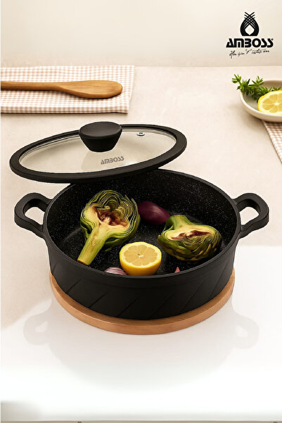 Amboss Vento Casting Titanium Επιμεταλλωμένο Γυάλινο Καπάκι Επίπεδο Μαγειρικό...