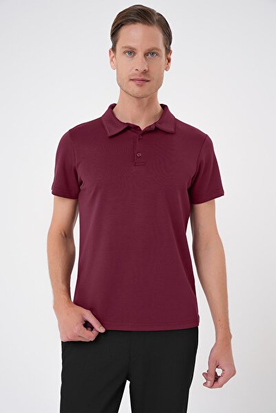 Efor Men's Ts 886 Slim Fit Claret Red Sports T-Shirt