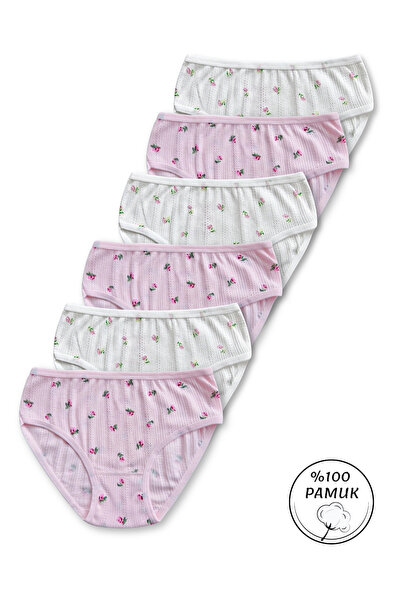 Panfilia 100% βαμβακερό ζακάρ εσώρουχο για κορίτσια, σετ 6 τεμαχίων / Σλιπ / ...