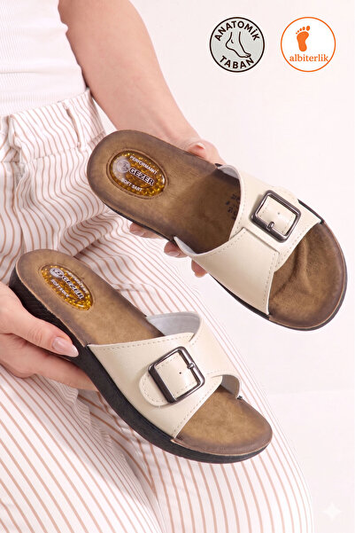 AlbiShoes Дамски домашни чехли Gezer с гел за петата, удобни, регулируеми, за...