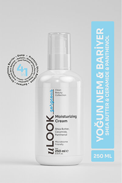 uLOOK Nemlendirici Krem 250 ml – Shea Butter, Seramid ve Panthenol İçeren Yoğ...