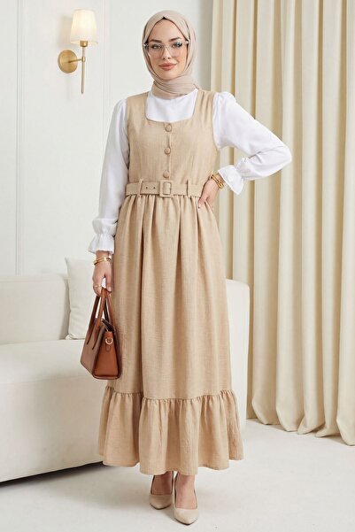 Modamorfo Φόρεμα με κουμπιά στο πάνω μέρος, βολάν στο κάτω μέρος και ζώνη στη...