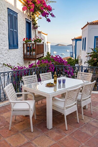 KalyonHome Garden İbiza Rattan 90x160 Bahçe&Balkon&Teras Masa Takımı