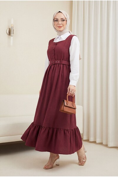 Modamorfo Φόρεμα με κουμπιά στο πάνω μέρος, βολάν στο κάτω μέρος και ζώνη στη...