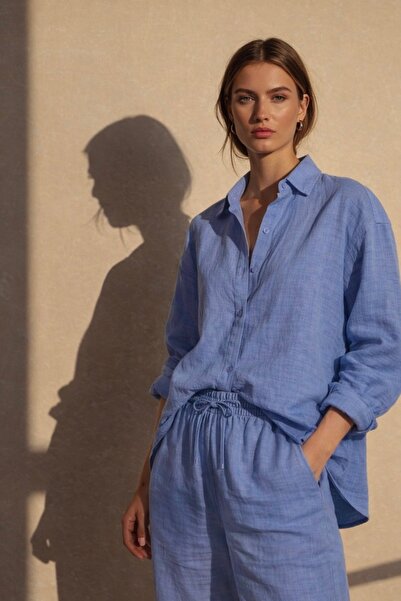 The Cotton Women's Muslin Oversize Casual Cut Buttoned Shirt