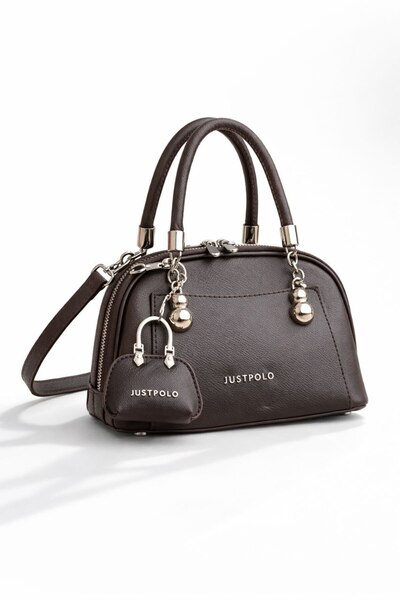 ÇANTAM GELSİN Γυναικεία τσάντα ώμου και χιαστί σε καφέ χρώμα, μικρού μεγέθους...