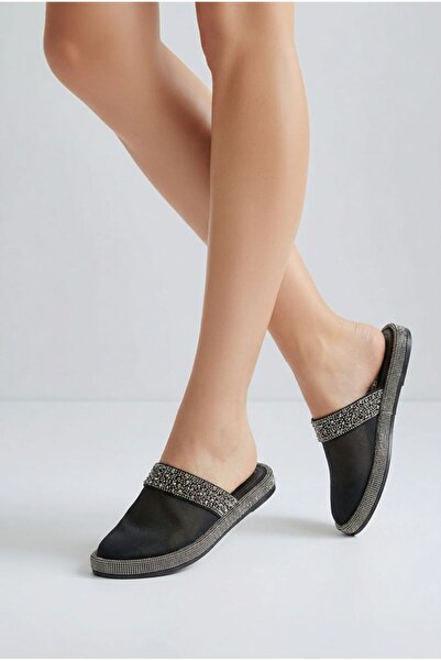 Alphus Γυναικείες κομψές παντόφλες με επίπεδη σόλα από υλικό τούλι με κλειστέ...