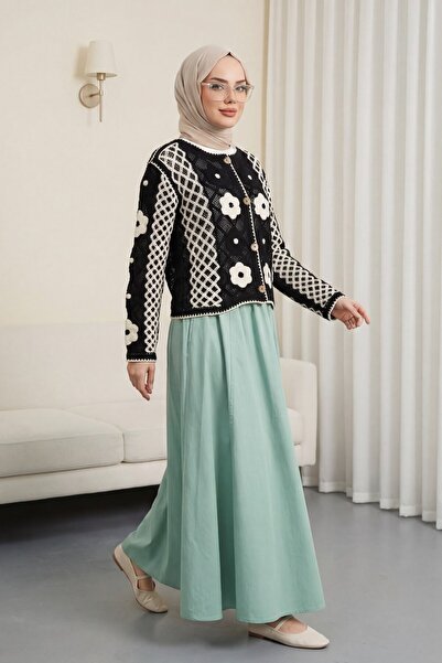 Modamorfo Φούστα με διπλή τσέπη από ποπλίνα με ελαστική μέση