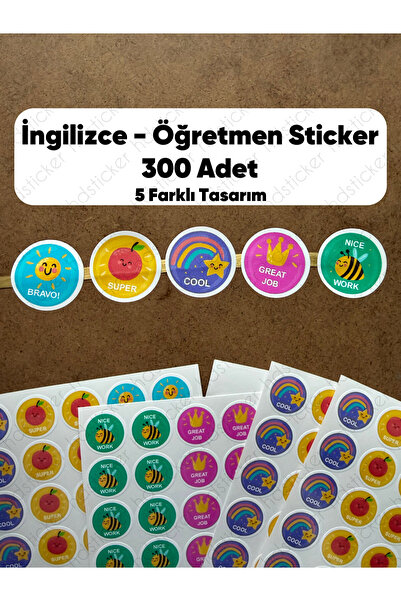 hdsticker 300 Adet Öğretmen Sticker Seti - Ödev Kontrol, Öğrenci Ödül, Bravo ...