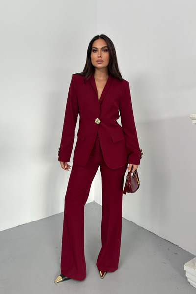 spirituel Γυναικείο Σετ Κοστούμι με Δύο Τεμάχια Κομψό Σετ με Λεπτομέρεια με Κ...