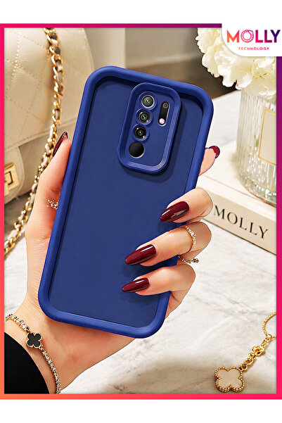 Molly Xiaomi Redmi NOTE 8 PRO İçin Prusya Mavisi Kenarları Kalın Pan Silikon ...