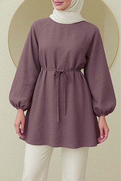 Modamorfo Τουνίκ με στρογγυλή λαιμόκοψη, δετό στη μέση και μανίκια μπαλόνι - ...