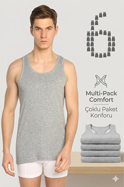 MODA YILDIZ Ανδρικό αθλητικό φανελάκι Premium σε γκρι χρώμα με χιαστί πλάτη -...