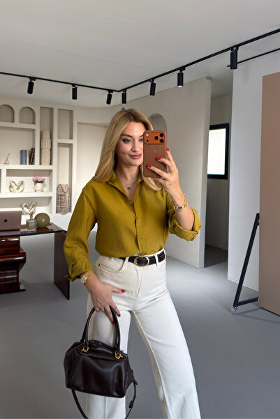 Sezgi Tekin Πουκάμισο Premium Series Oil Green Tencel