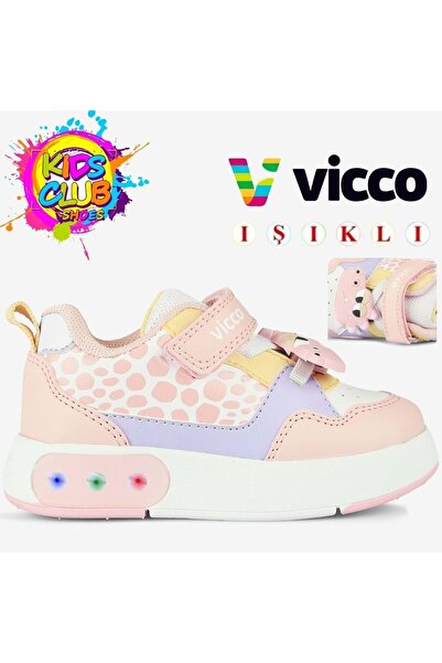 Vicco Borka Işıklı Ortopedik Çocuk Spor Ayakkabı PUDRA
