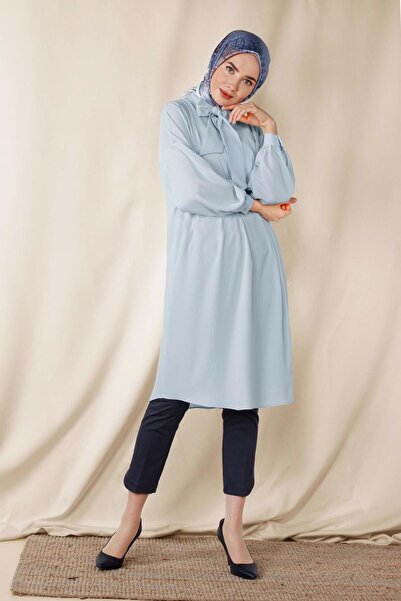 Alvina Τουνίκ με μπαλόνι μανίκια και κορδόνια στο γιακά 4111