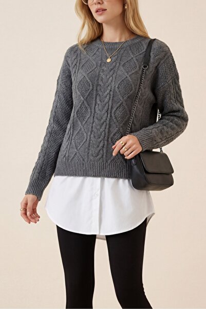 Modamorfo Ελαστική Φούστα-Πουκάμισο με Κουμπιά - Λευκό