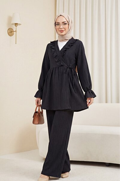 Modamorfo Ελαστικό μανίκι, μπροστινό μέρος με βολάν, με κορδόνια, τσαλακωτό σ...