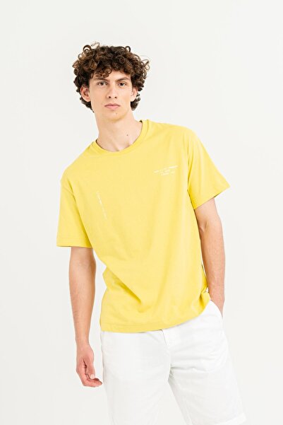 GMG FIRENZE Ανδρικό μπλουζάκι με λαιμόκοψη με τύπωμα 100% βαμβάκι oversized