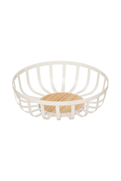 Secret de Gourmet Bol cu ​​fructe Corselle alb, metal, 28 x Î 9 cm