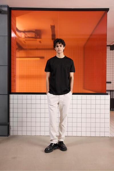 GMG FIRENZE Ανδρικό μπλουζάκι με λαιμόκοψη Mercerized εφαρμοστό