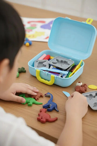 Miniso Licensed Suitcase Modeling Clay Set – 12 Color Dinosaur Themed Educati...