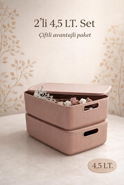 Okyanus Home Linea Smart Box Pink 4,5 Lt Κουτί αποθήκευσης πολλαπλών χρήσεων ...