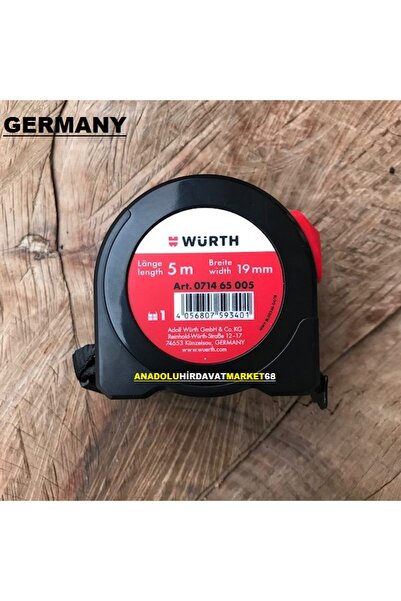 Wurt WURTH 5 METRE ÇELİK ŞERİT METRE ÖLÇÜ METRESİ 5*19MM GERMANY