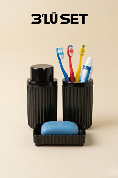 LE PARİS Σετ Μπάνιου 3 Τεμαχίων Μοντέρνου Στρογγυλού Σχεδιασμού |   Διανομέας...