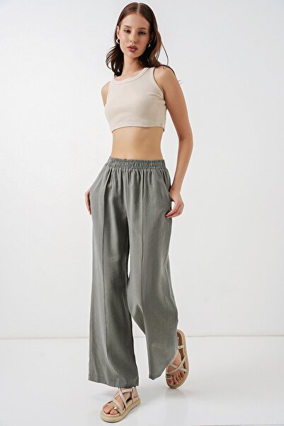 Hiccup Bdart Wide Leg Elastic Waist Pants