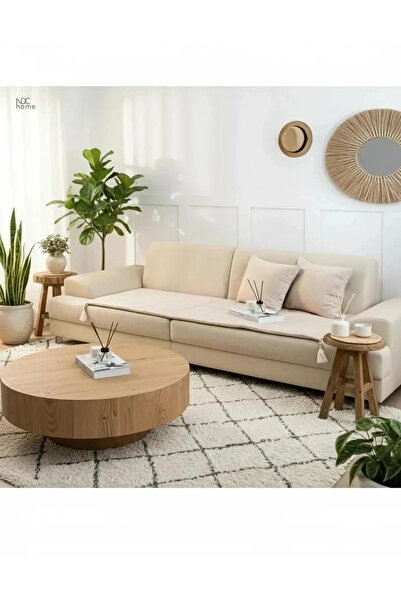 NDC HOME Κρεμ Πρεμιαίο Λινό Μαξιλάρι/Στρώμα Καναπέ από Λινό Φιλικό προς τα κα...