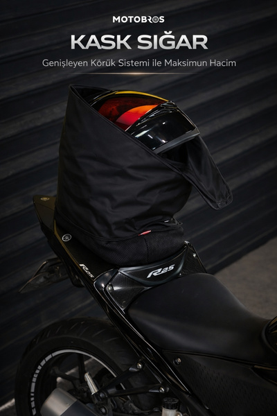 Motobros Bajaj RS200 Arka Çanta Arka Artçı Koltuk Çantası (Kask Sığabilir)