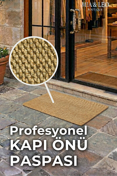 FlorONE Carpet Tiles Orion Hasır Beji Giriş Paspası 50x70 cm | Kaymaz Taban, ...