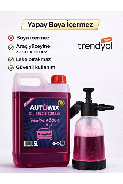 İNNOWİX Premium Fırçasız Cilalı Pembe Oto Şampuan – Yoğun Köpük, Ultra Parlak...