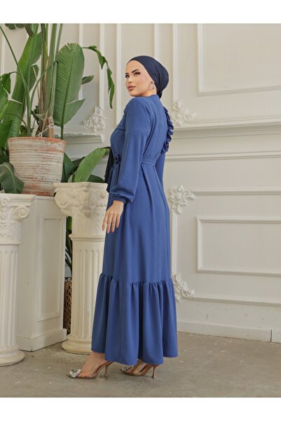 Modamorfo Φόρεμα Ayrobin με λεπτομέρεια από πέτρα βολάν με φούστα και ζώνη -i...