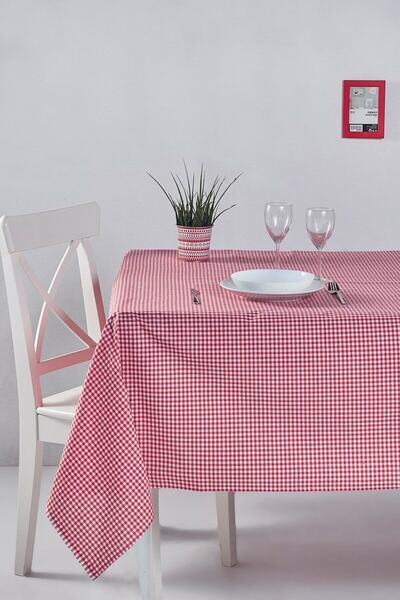 JUNG 170x170 cm Red Gingham Πανί - Τραπεζομάντιλο Pitikareli, Ορθογώνιο Επιδα...