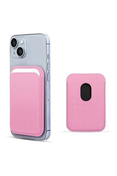 PiyasaSepeti Apple Iphone 14 Pro 6.1'' Deri Cüzdan Magsafe Pembe