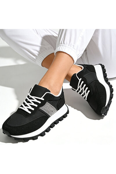 Tmall Pantofi sport pentru femei, material textil, 1276, negru