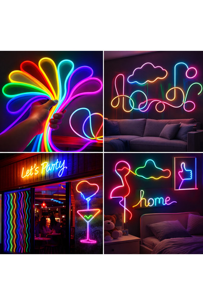 Özel El yapımı Neon Işık Led Lamba 360 Derece Hareket Algılama Sensörlü Kırmızı