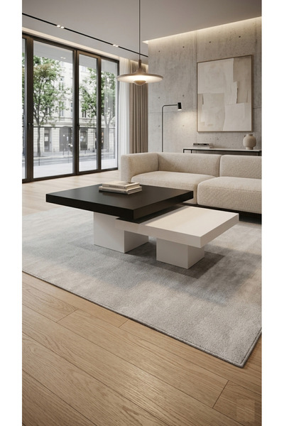 Mobilya Stant Most Marmoris %100 Mdf Siyah Aytaşı Ayak Orta Sehpa Set (EVİNİZ...