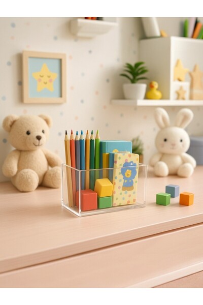 MY1COMPANY Rectangular Plexiglass Box Pen Holder Organizer Organizer