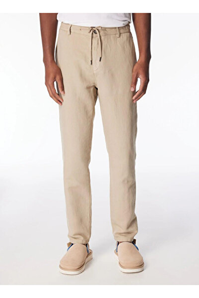 GMG FIRENZE Ανδρικό παντελόνι Gmg Firenze Mink - Ελαστική μέση, στενό πόδι, κ...