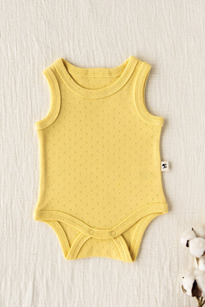 100% Cotton Pointel Snapsuit - Yellow